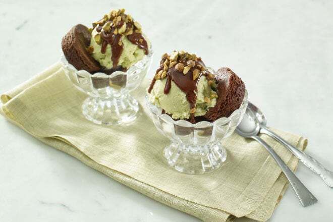 Brownie Sundaes with Avocado Ice Cream